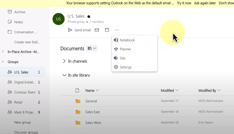 groups in outlook