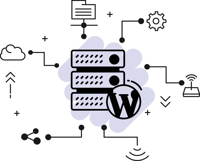 many components combine for a wordpress website