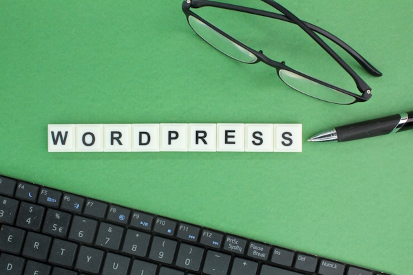 wordpress spelled out by a keyboard