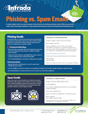 phishing vs spam emails flyer