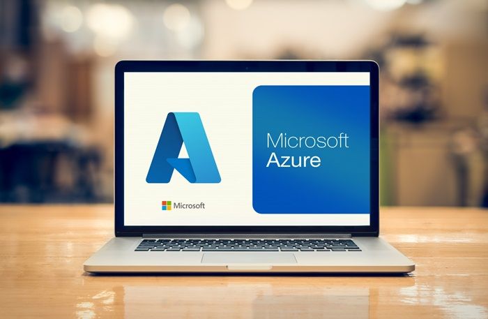 laptop running microsoft azure